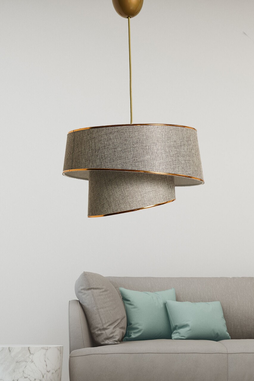 Lustra, Barette - Beige, FullHouse, 32 x 32 x 70 cm, 1 x E27, 60W, bej - imagine 3